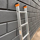 Переносна драбина 2 метри, приставна алюмінієва драбина 6 сходин, фото 5