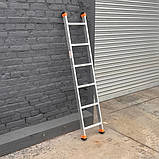 Переносна драбина 2 метри, приставна алюмінієва драбина 6 сходин, фото 8