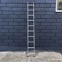 Алюминиевая лестница односекционная 10 ступеней, рабочая высота до 4.27 м