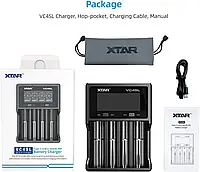Зарядний пристрій XTAR VC4SL для АА, ААА, 18650, 21700, 26650 Li-ion, Ni-MH/Ni-Cd акумуляторів