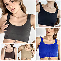 Топ с Широкими Бретелями Рубчик, Виробництво Україна (9 Кольорів)