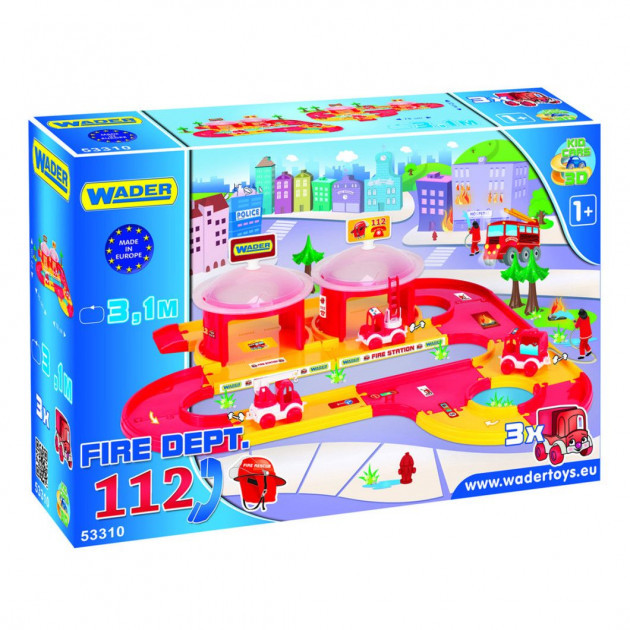Ігровий набір Wader Паркінг Kid Cars 3D Пожежна станція, 3,1 м 53310