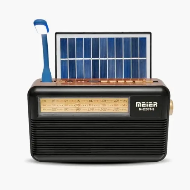 Радіоприймач універсальний M-520BT-S Classic із сонячною панеллю