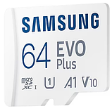 Картка пам'ятi Samsung Evo Plus microSDXC 64GB (MB-MC64KA/EU) + SD адаптер, фото 2