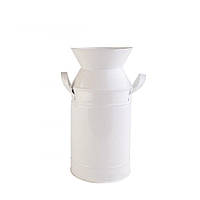 Декоративна ваза Barine - Metal Milk Can White M