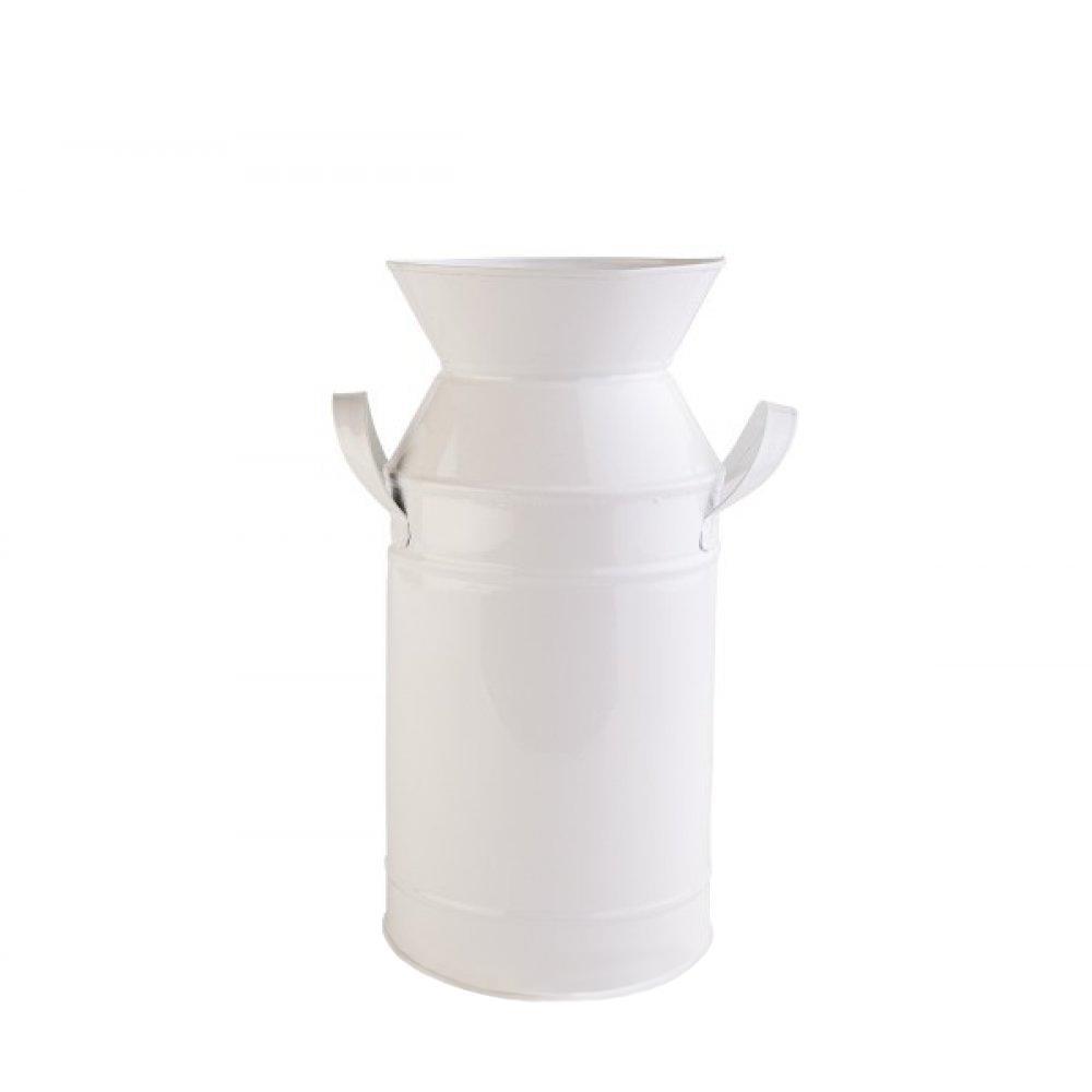Декоративна ваза Barine - Metal Milk Can White S