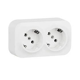 Розетка Legrand FORIX біла 2х2к+з без шторок 782413