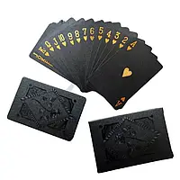 Гральні картки «Чорне золото» преміум'якості з чорного ПВХ пластику для гри в покер
