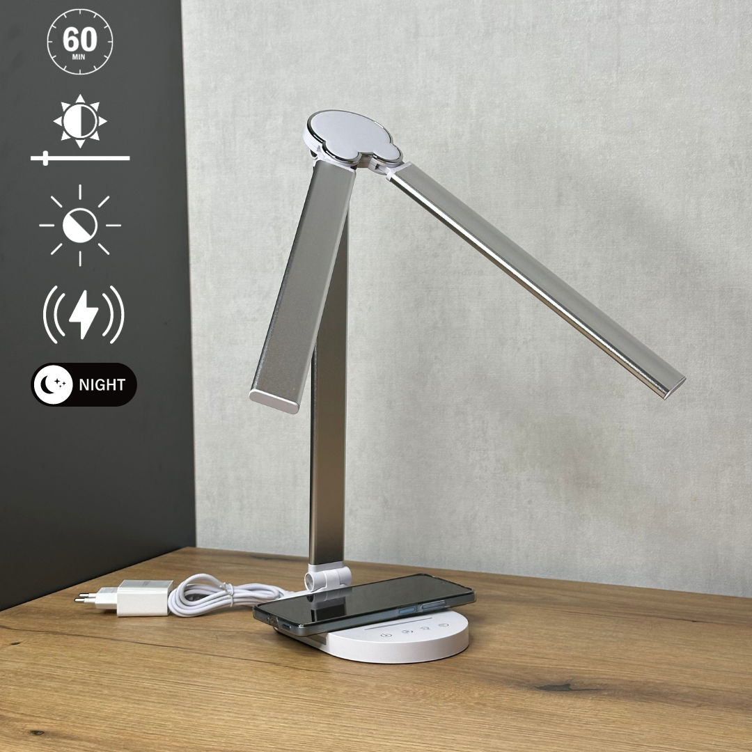 Світлодіодна лампа з бездротовою зарядкою для телефону A5508WH wireless charge