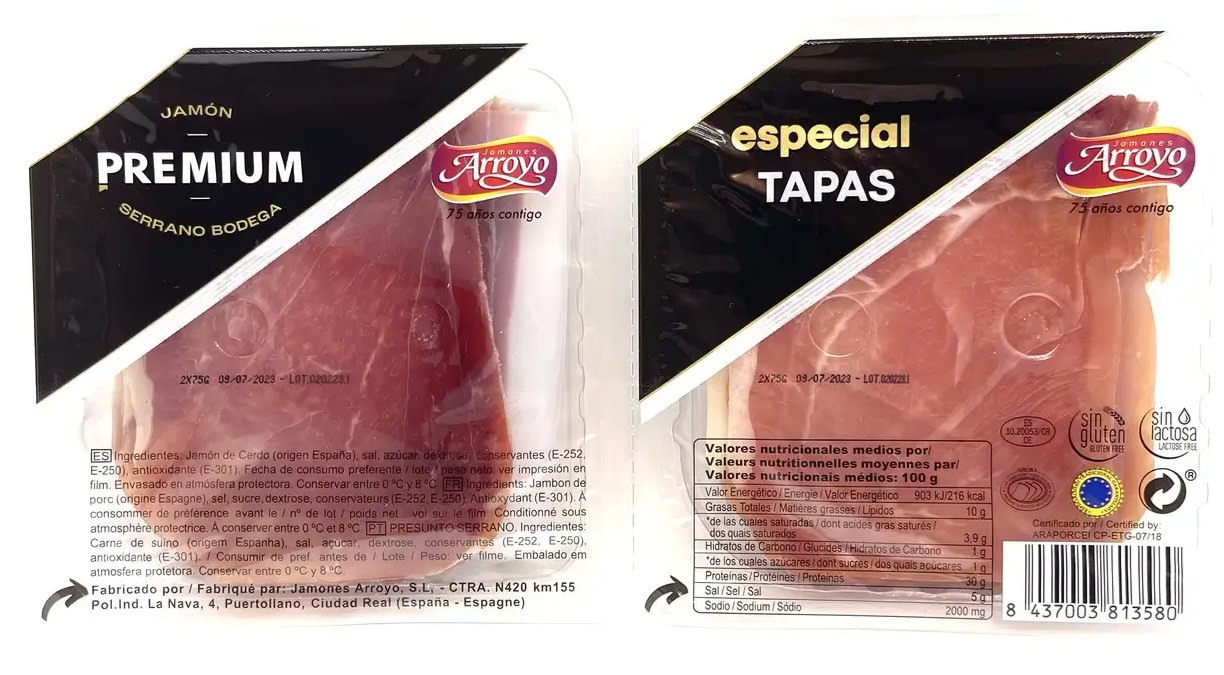 Хамон Нарізка Слайсамі Arroyo Jamon Premium Tapas 2*75 г Іспанія, фото 1
