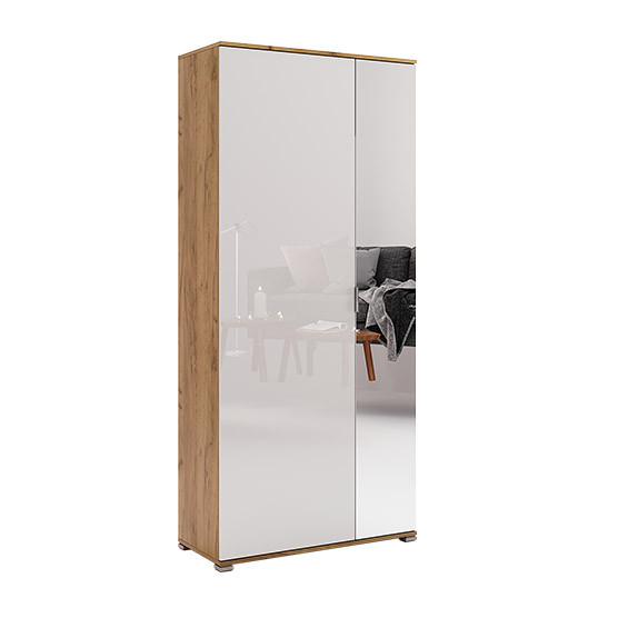 Сучасна маленька розпашна шафа з дзеркалом для верхнього одягу в передпокій, коридор 80 см Асті Миро-Марк, фото 1