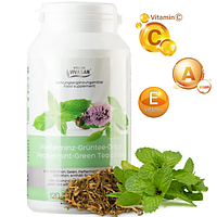 Капсулы Зелений Чай антиоксидант с перечной мятой витаминами E+C+провитамин А Вивасан Vivasan Швейцария Swiss