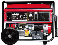 Генератор струму бензиновий YATO: P= 5 кВт, U= 230V AC і 12V DC, витрата- 2.65 л/г, бак- 25 л,AVR Tvoe -