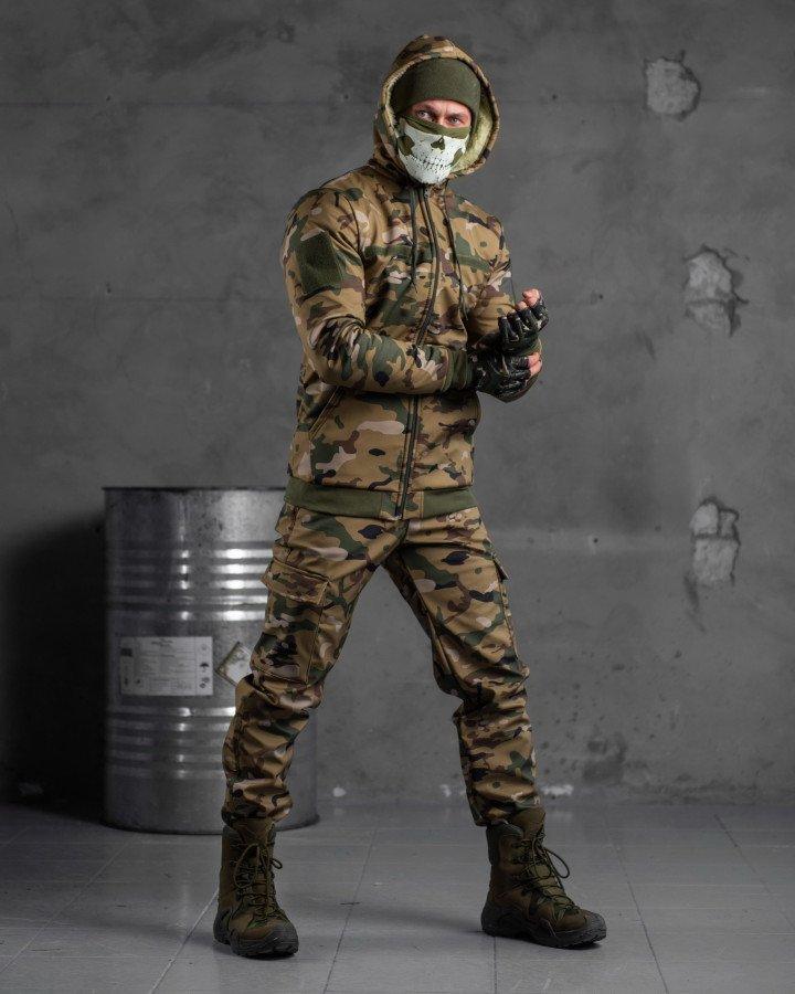 Военно-полевой костюм мультикам Softshell тактическая зимняя форма утепленная овечьим мехом Shredder arn - фото 3 - id-p2058534381