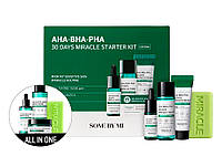 Набор из 4 миниатюр кислотных средств для проблемной кожи Some By Mi AHA-BHA-PHA 30 Days Miracle Starter Kit