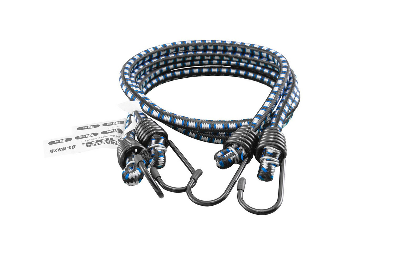 Стяжка вантажу MASTERTOOL гумова Ø 11 мм 100 см набір 2 шт 81-0325, фото 1