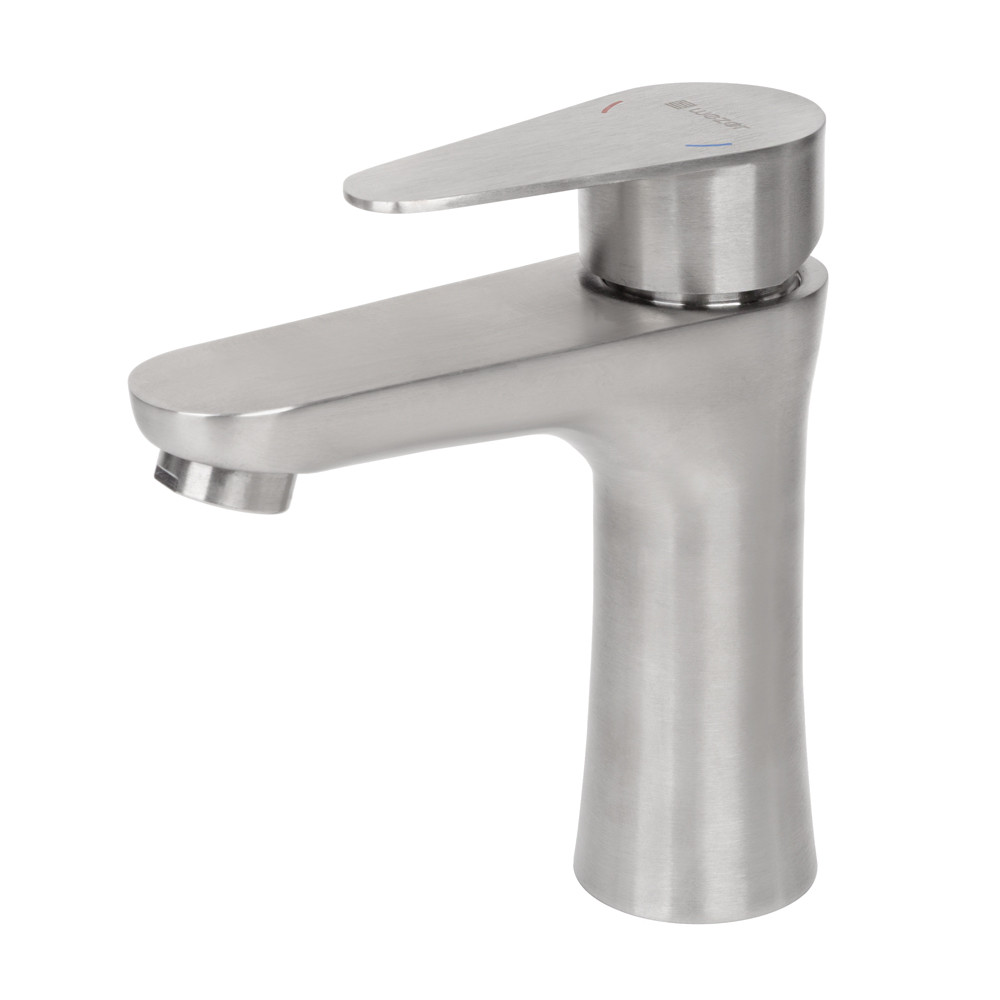 Змішувач для умивальника WEZER INX1B-04, нержавіюча сталь, фото 1