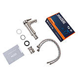 Змішувач для умивальника WEZER INX1B-04, нержавіюча сталь, фото 2