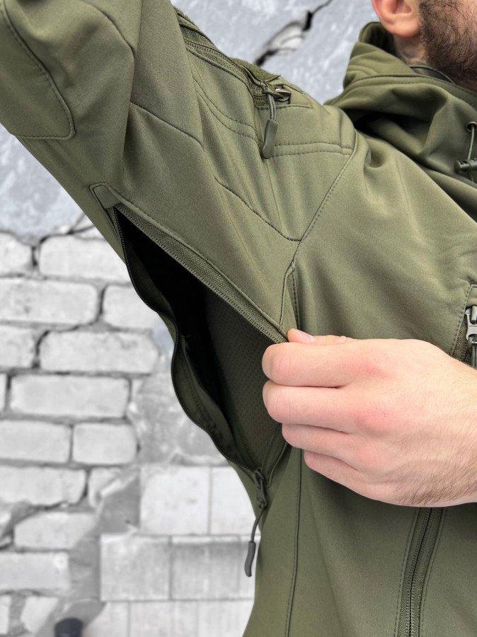 Тактический мужской весенний костюм с усиленными коленями штурмовая форма softshell Олива arn - фото 3 - id-p2058534440