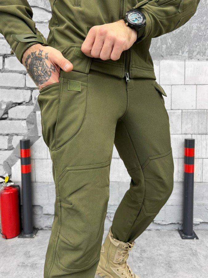 Тактический мужской весенний костюм с усиленными коленями штурмовая форма softshell Олива arn - фото 9 - id-p2058534440