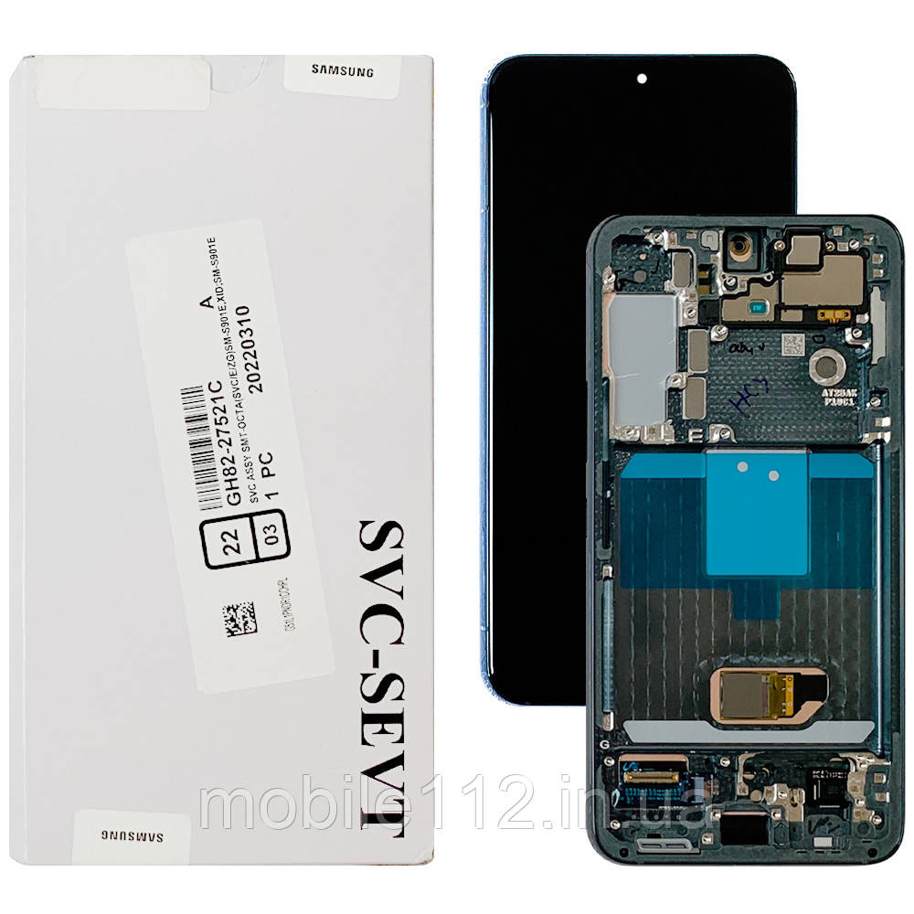 Екран (дисплей) Samsung Galaxy S22 5G S901B з тачскріном оригінал 100% із зеленою рамкою