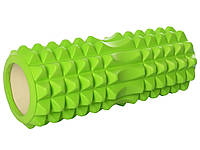 Массажний рулон для йоги,ролик для йоги,валик массажний для спины Зелений