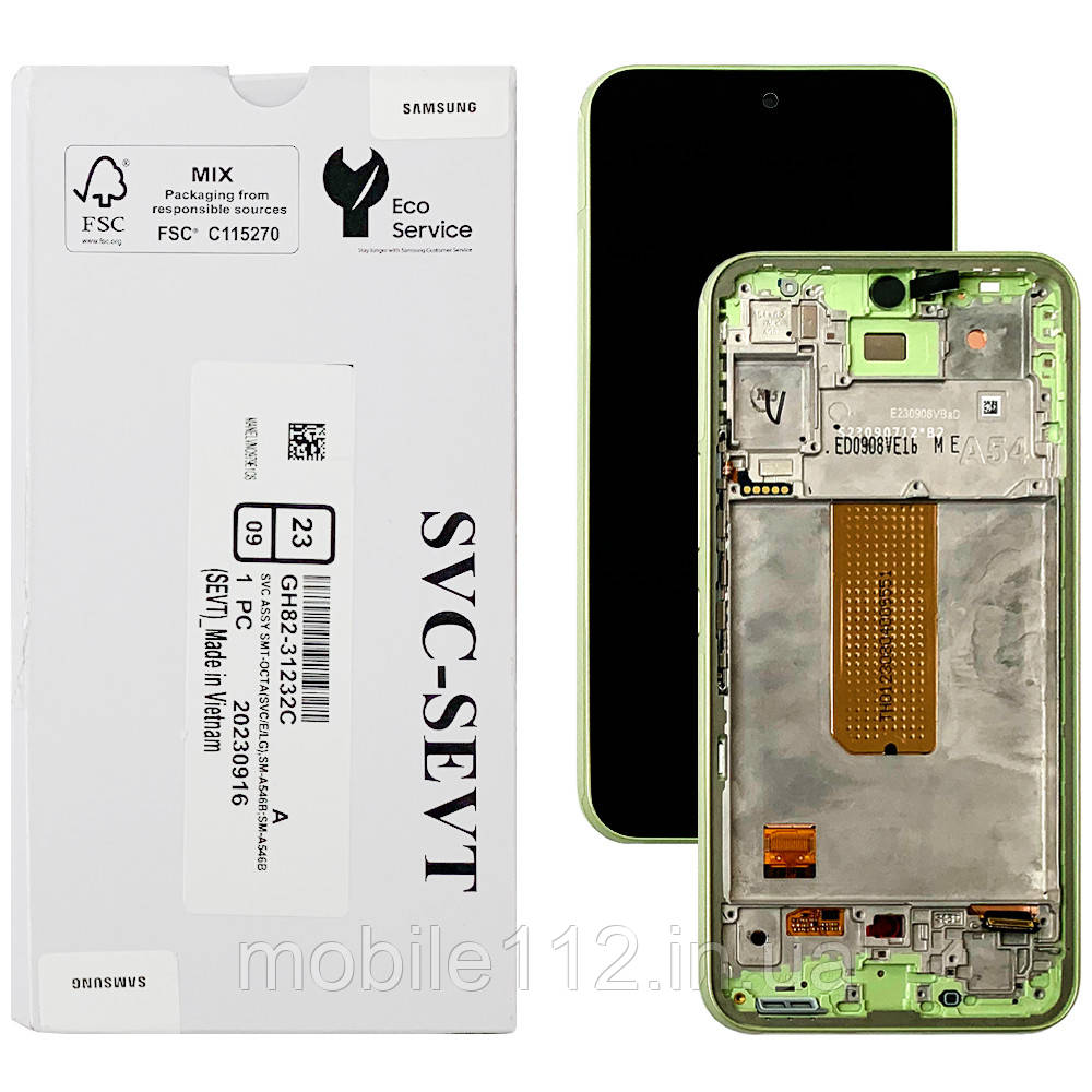 Екран (дисплей) Samsung Galaxy A54 A546 з тачскріном оригінал 100% із зеленою рамкою