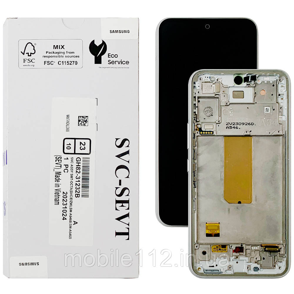 Екран (дисплей) Samsung Galaxy A54 A546 з тачскріном оригінальний 100% з сріблястою рамкою