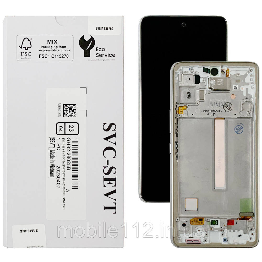 Екран (дисплей) Samsung Galaxy A53 5G A536B з тачскріном оригінал 100% з сріблястою рамкою