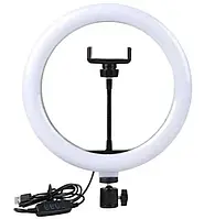 Кольцевая LED лампа LC-330 1 крепл.тел. USB 33см селфи-лампа кольцо для фото p
