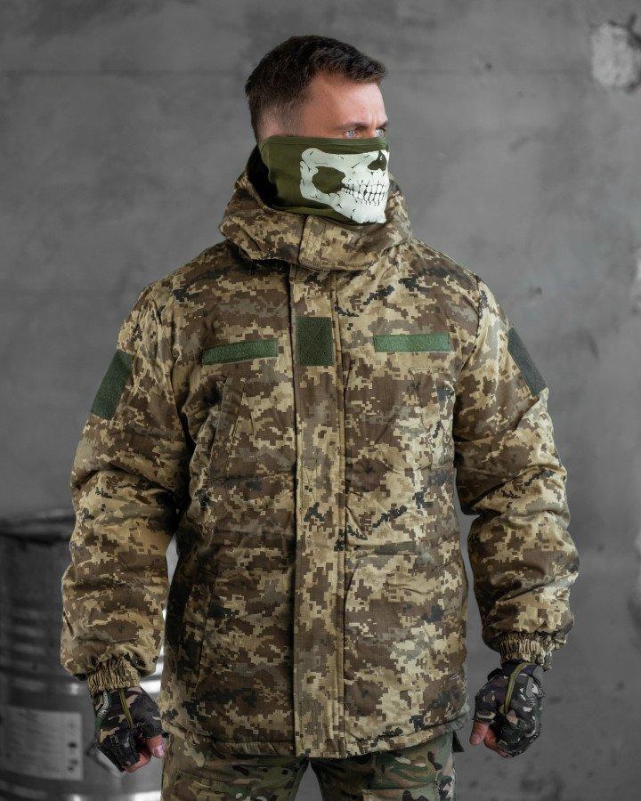 Армейская теплая куртка Пиксель тактический военный бушлат с капюшоном для военнослужащих ЗСУ M arn - фото 6 - id-p2058534815