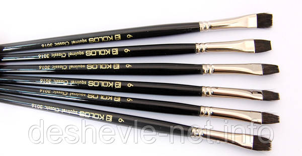 Білка кругла, Classic 3016, № 6, коротка ручка, пензель KOLOS