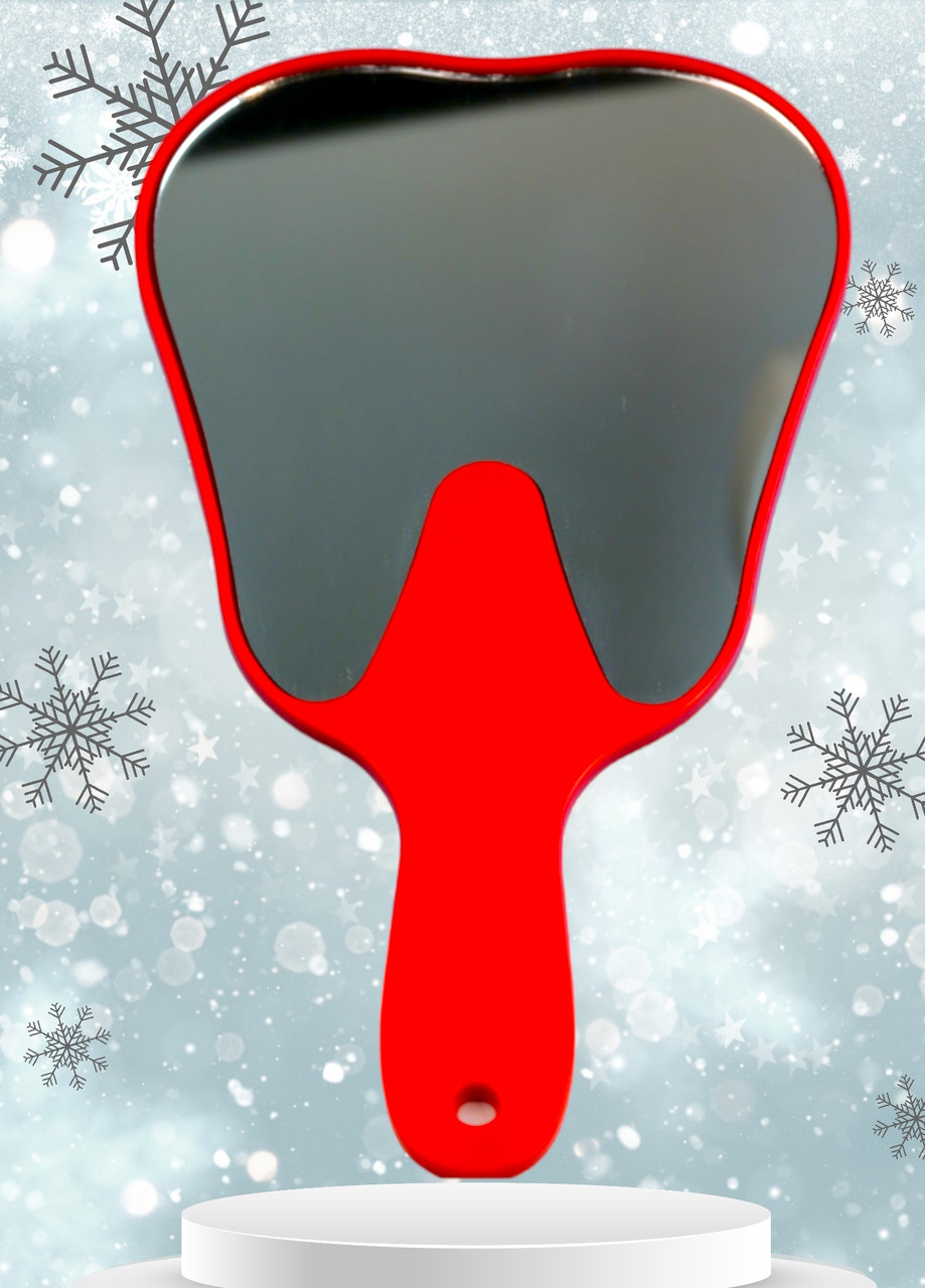 Зеркало оглядове в формі зуба (Червоне)