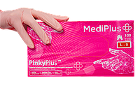 Перчатки нитриловые MediPlus PinkyPlus 100 шт, Рожевий, XS