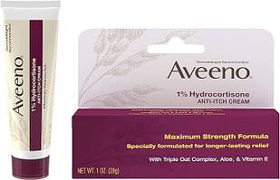 Aveeno, Active Naturals, 1% гідрокортизон, крем проти свербіння, 28 г (1 унція)