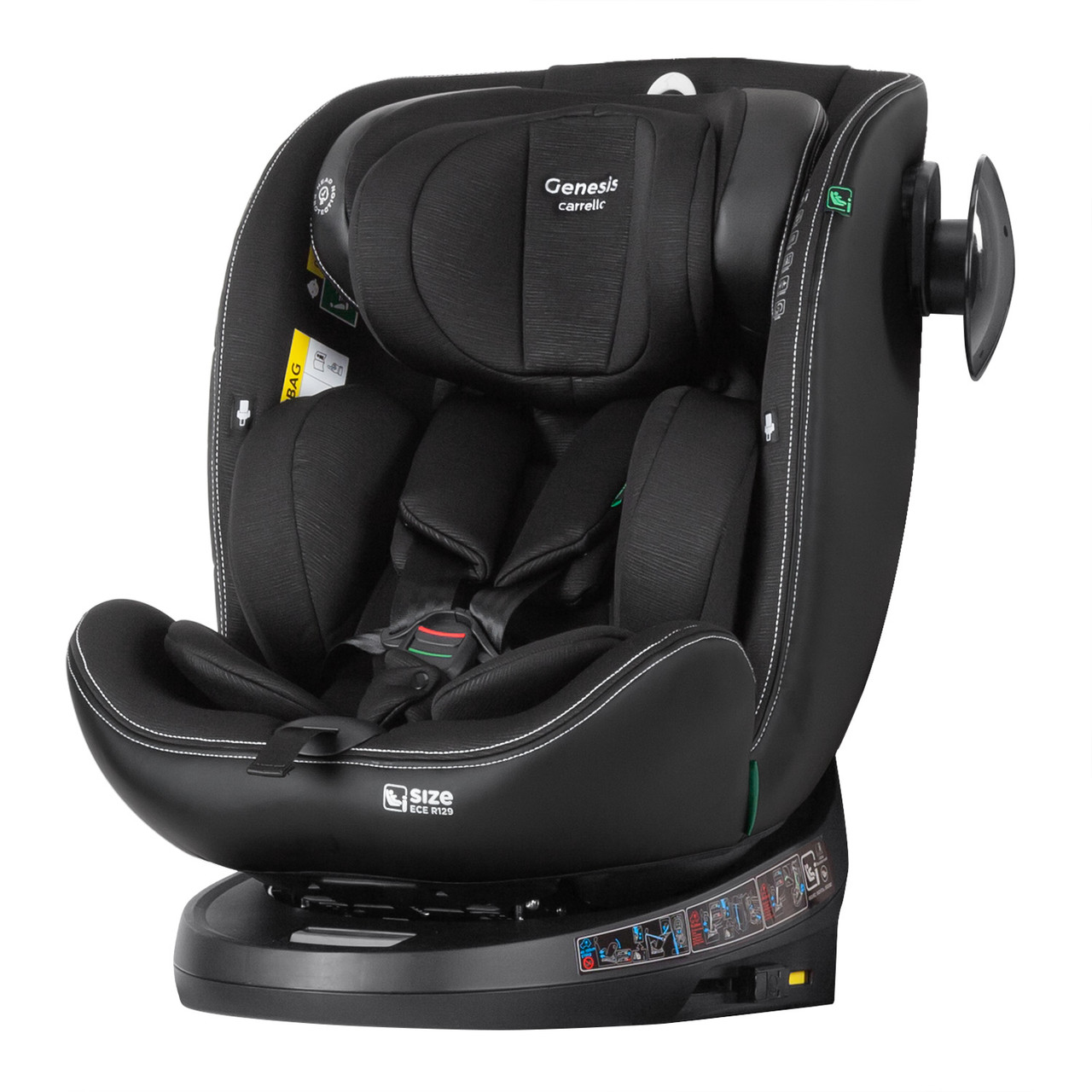 Універсальне автокрісло дитяче CARRELLO Genesis CRL-12810 Absolute Black 0+1/2/3 ISOFIX поворотне