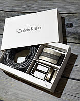 Чоловічий шкіряний ремінь Calvin Klein з двома пряжками
