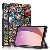 Кожаный чехол книжка Crazy Horse для Lenovo Tab M8 4th Gen graffiti