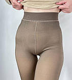 Термо колготки на флісі коричневого кольору, фото 2