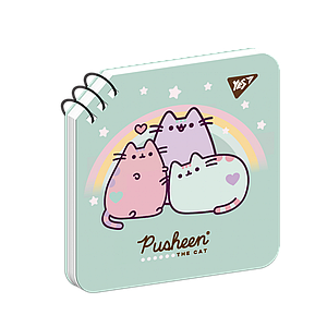 Блокнот YES 110х110/80 подв. спіраль "Pusheen", клітинка