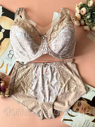 85/90/95Е Комплект жіночої нижньої білизни на чашку Е Lanny Mode великі розміри пудра, фото 1