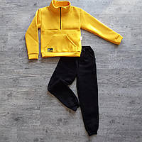 Детский теплый спортивный костюм чорный подросток 38,40,42 размер