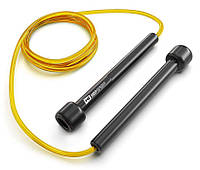 Скакалка Hop-Sport Crossfit NEW з пластиковыми ручками HS-P025JR желтая p