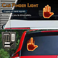 Забавный автомобильный светильник рука с дистанционным управлением, дорожные знаки ярости, средний жест