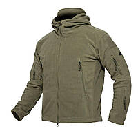 Чоловіча Тактична флісова кофта олива з капюшоном куртка військова  флісова кофта тепла олива ,зимова тактична кофта