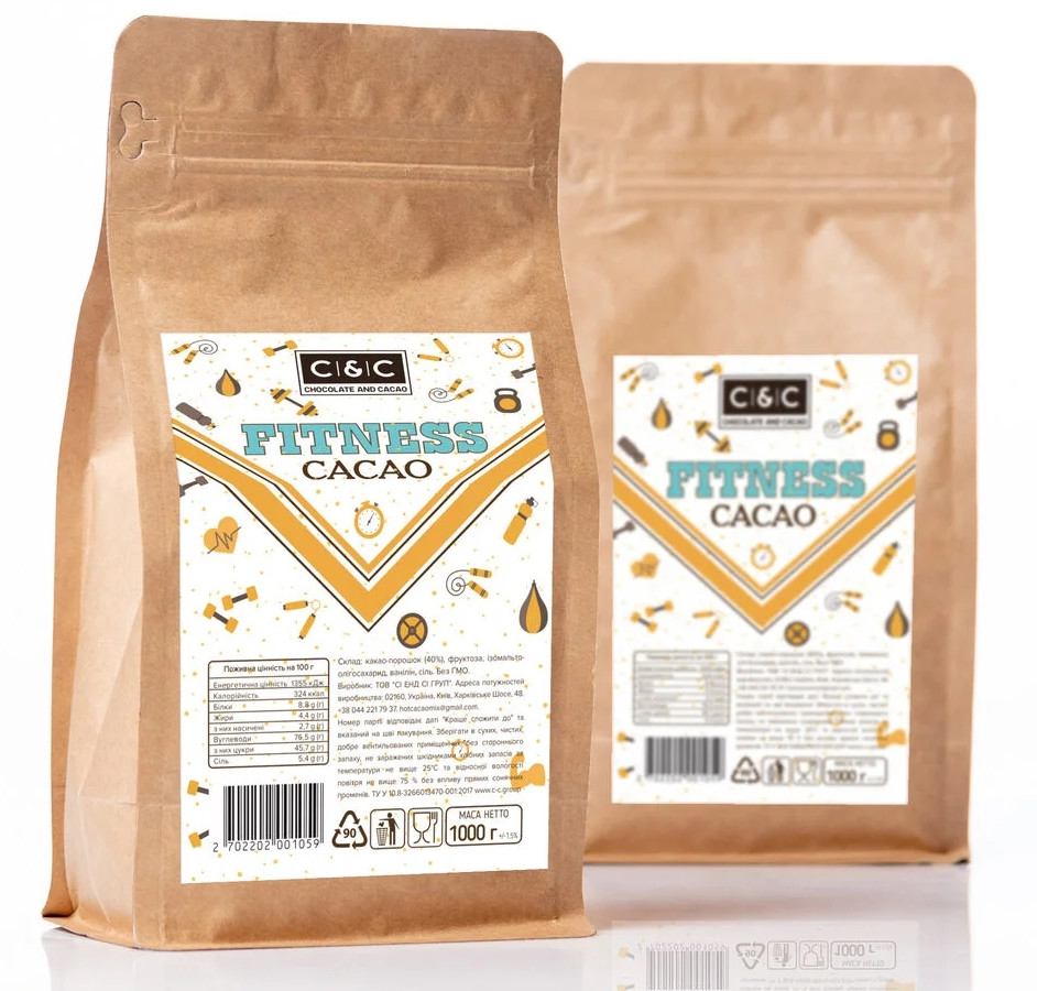 Какао Фітнес без цукру від С&C, 1кг (Fitness Cacao)
