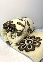 Одеяло открытое овечья шерсть с 2-х сторон Цветок Двуспальное 175х210 55233 h
