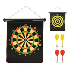 Дартс MS 0099 12 дюймів, магнітний, дротики з магнітом 4шт, розмір поля 40-32см, двухсторонній, в тубусі.