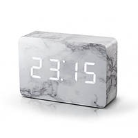 Смарт-будильник с термометром 15х10см Brick Gingko GK15W5 белый мрамор