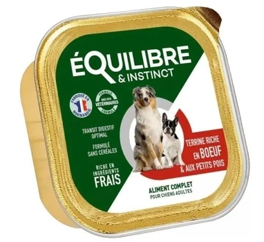 Паштет для дорослих собак eQuilibre&Instinct яловичина та зелений горох 300 г (9 шт.), фото 1